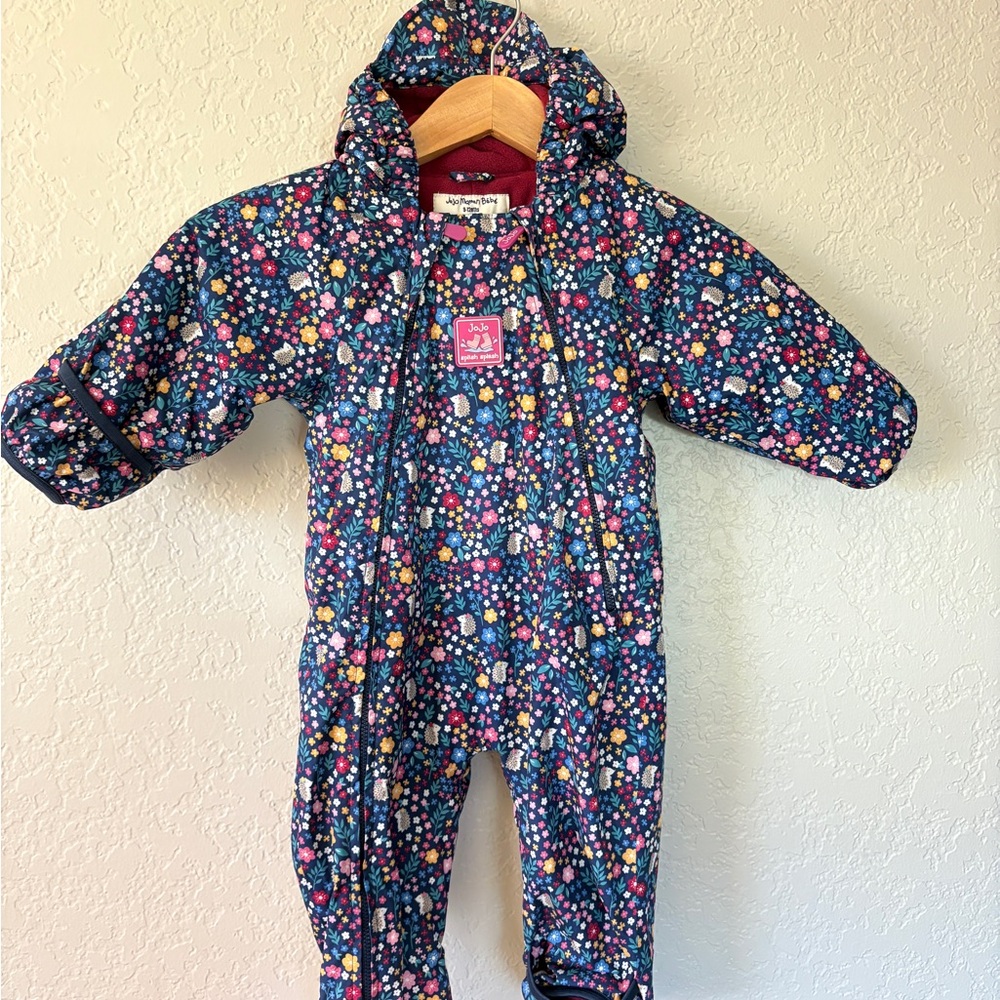 JoJo Maman Bebe Navy Floral Kids Footie